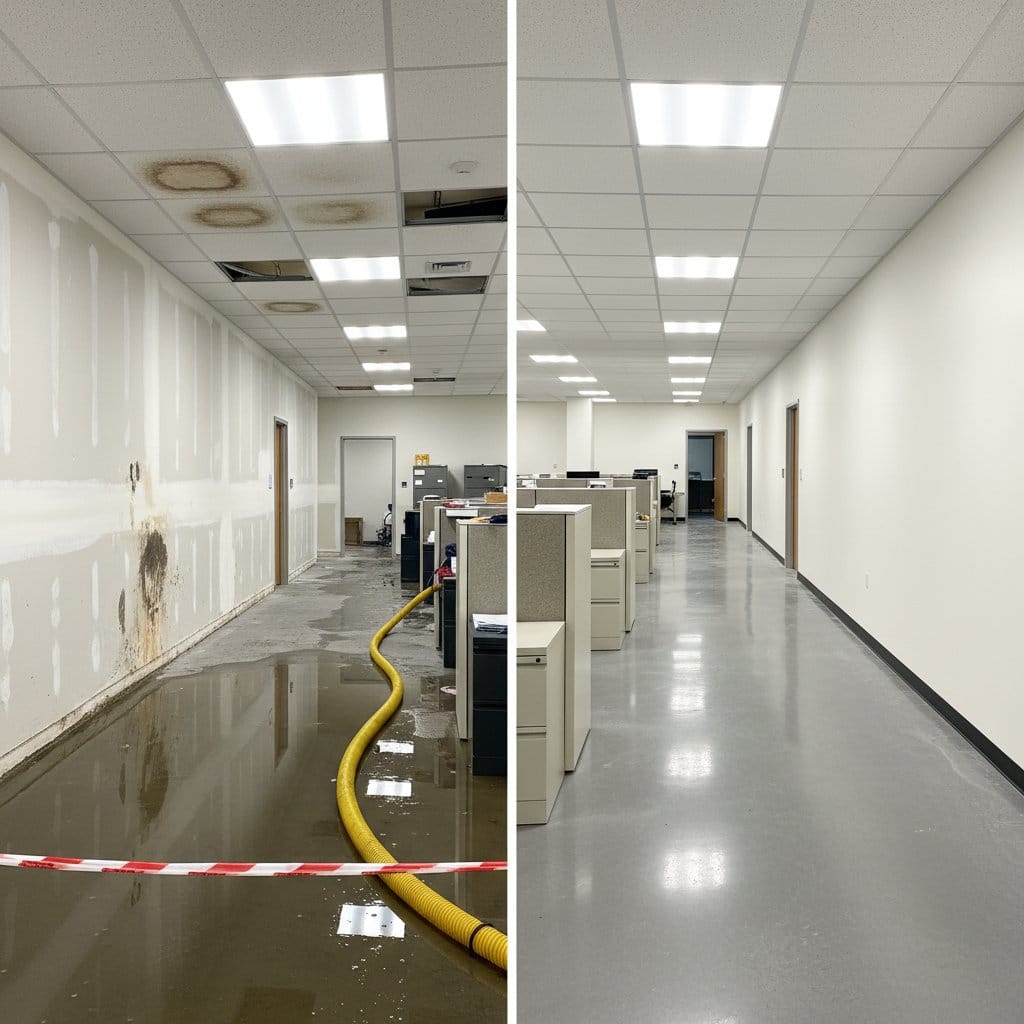 Structural Drying & Dehumidification restoration — commercial office space of commercial property in Garfield, NJ